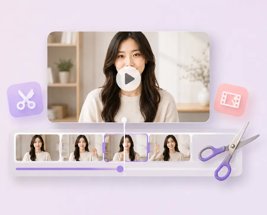 직관적인 타임라인을 사용한 간편 영상 편집 화면